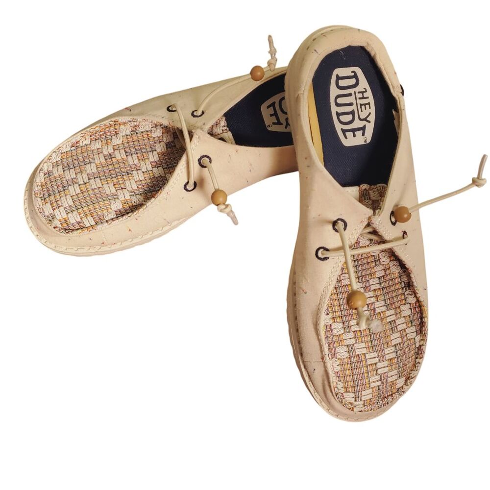 Hey Dude Wendy Slip Classic Shoes Natural/Multi Womens Sz 6 Lightweight
